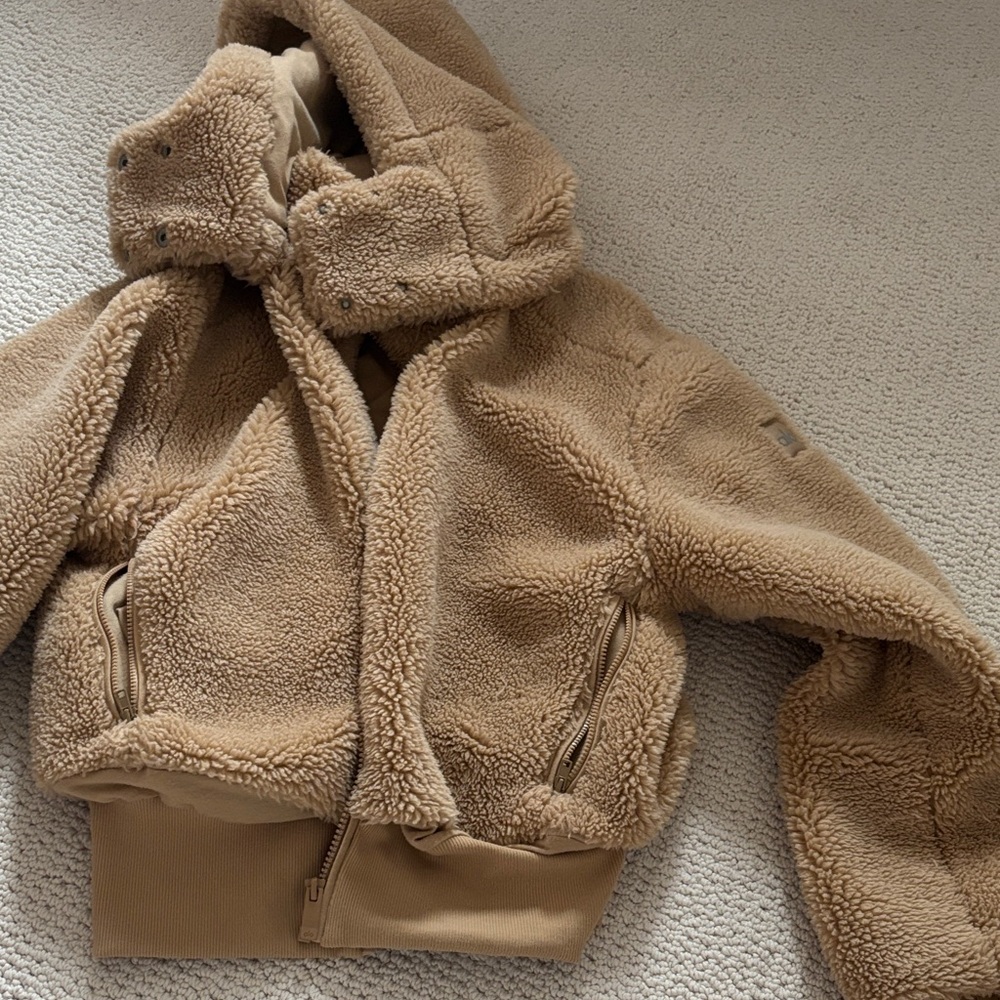 ALO brown faux fur Sherpa coat jacket